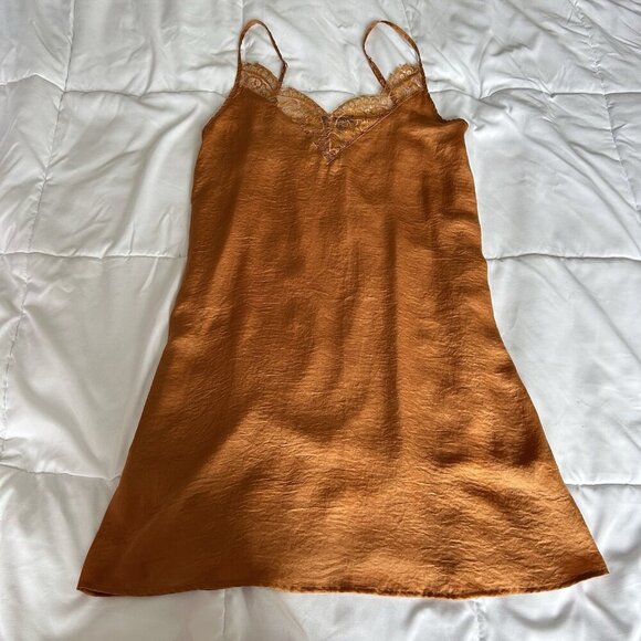 Wishlist Apparel Womens Small S Orange Dress Babydoll Mini Slip Fairy Chemise - Picture 1 of 7
